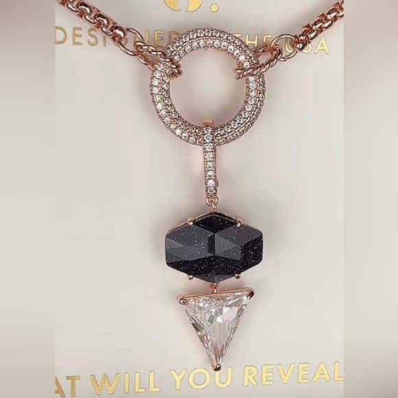 Gold and Black Necklace by - Picture 2 of 2